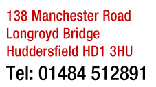138 Manchester Road, Longroyd Bridge, Huddersfield HD1 3HU Tel:01484 512891